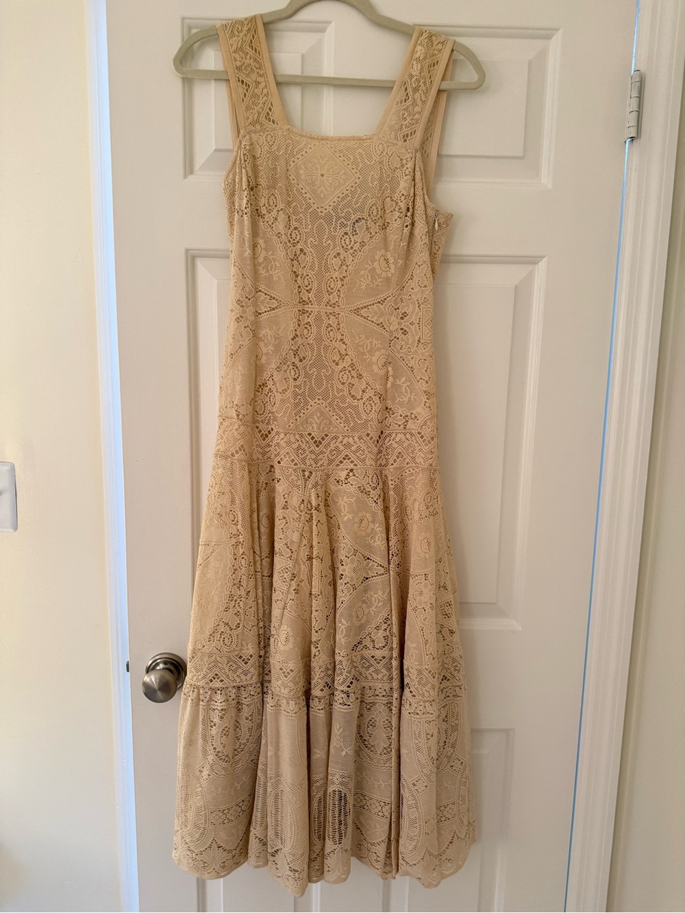Ralph Lauren Tan Lace Midi Dress
